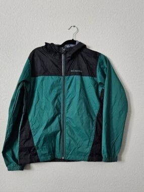 Columbia Boys  Teal and Black Windbreaker Jacket Sz L